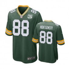 Men's Green Bay Packers #88 Ty Montgomery Green 2019 100th Season NFL Game Jersey
